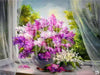 Diamond Painting Paarse bloemen vaas voorbeeld Hobby Painter
