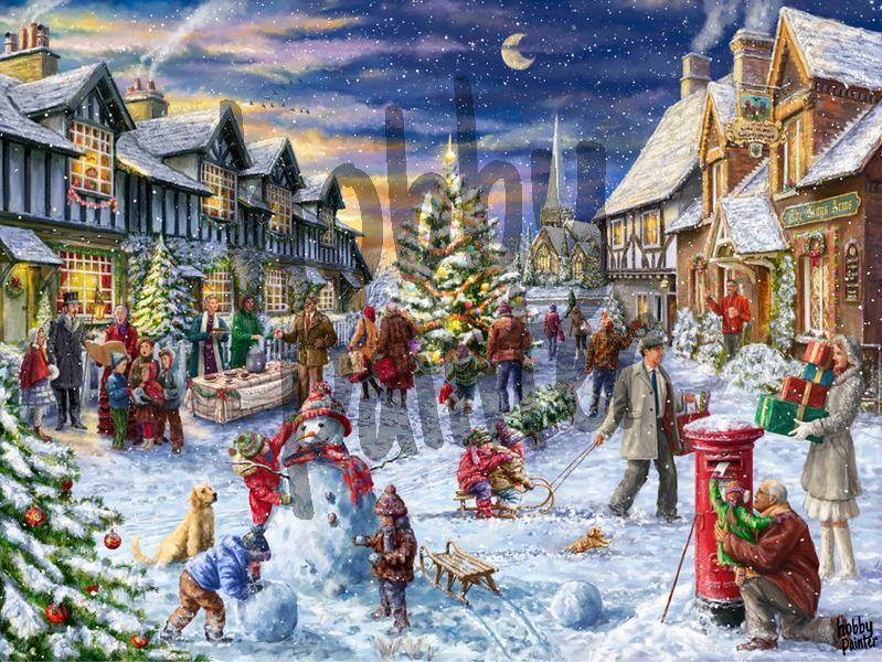 Schilderen op nummer Kerst dorpstraat Hobby Painter