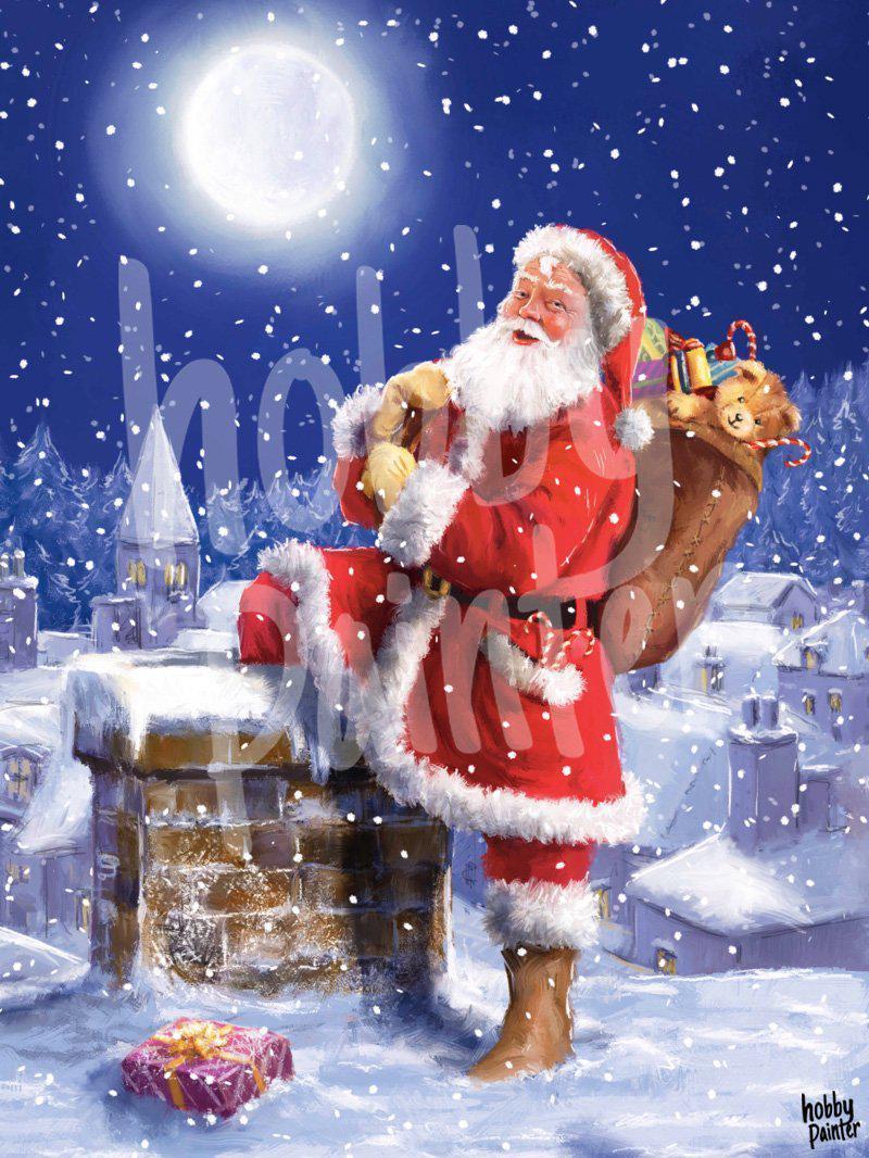 Schilderen op nummer Kerstman op het dak Hobby Painter