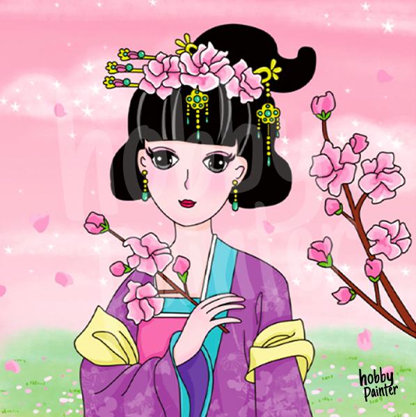 Schilderen op nummer Kimono Prinses