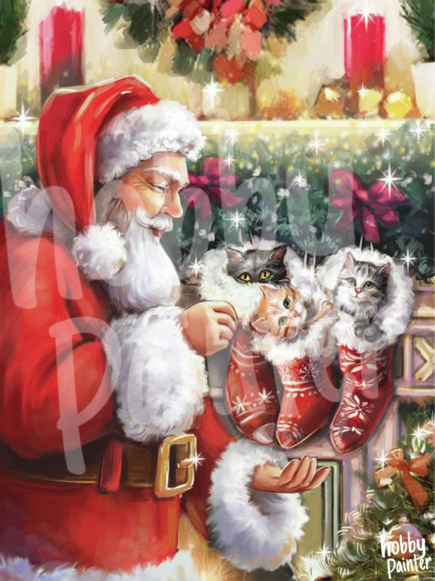 Schilderen op nummer Kerstman x Kitten