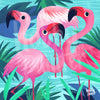 Schilderen op nummer Koele Flamingo's