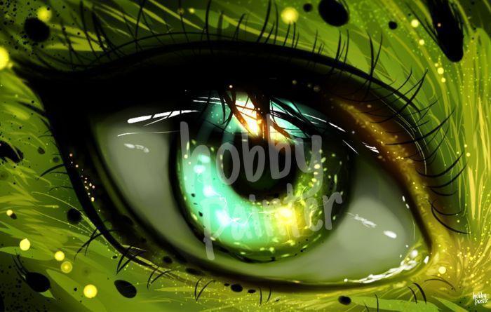 Diamond Painting Het groene oog voorbeeld Hobby Painter