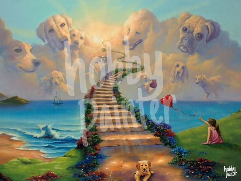 Diamond Painting Hond hemel voorbeeld Hobby Painter