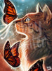 Afbeelding laden in Galerijviewer, Diamond Painting Kat met vlinder voorbeeld Hobby Painter