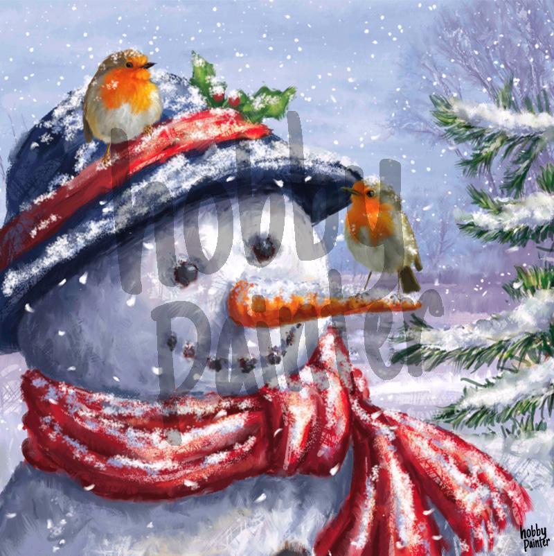 Diamond Painting Sneeuwpop voorbeeld Hobby Painter