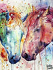 Schilderen op nummer Gekleurde paarden voorbeeld Hobby Painter
