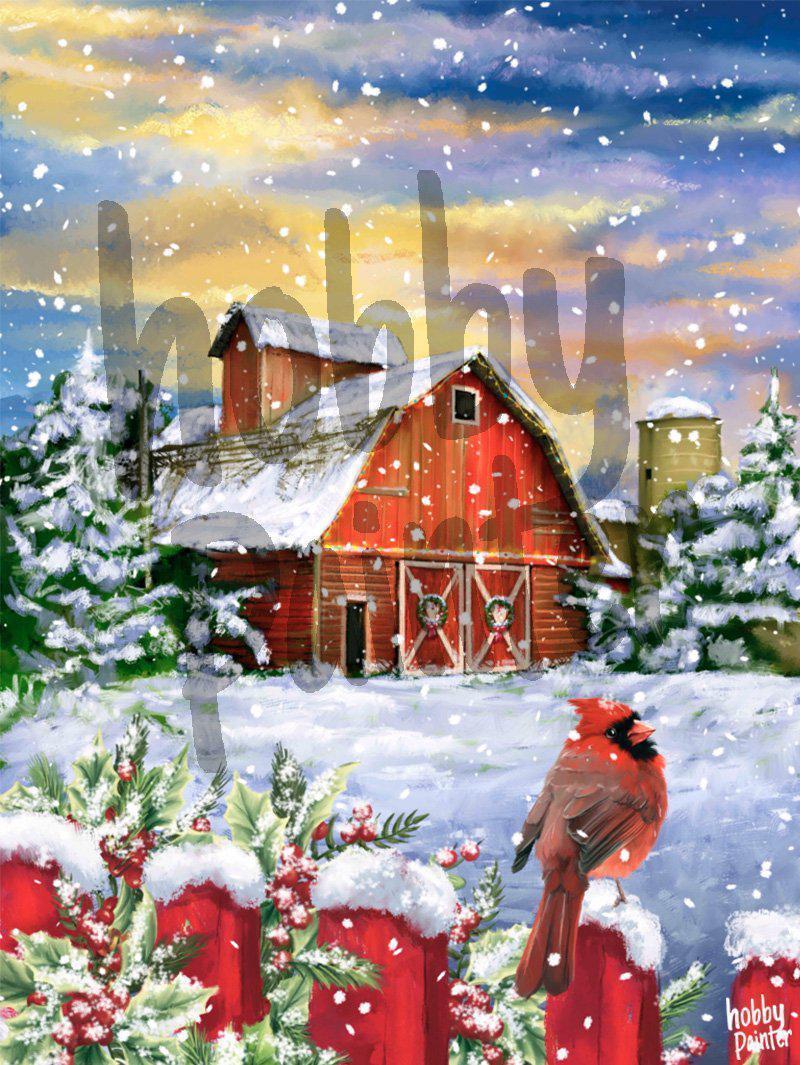 Schilderen op nummer Kerst boerderij voorbeeld Hobby Painter