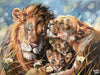Schilderen op nummer Leeuwen familie voorbeeld Hobby Painter