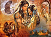 Schilderen op nummer Native American couple voorbeeld Hobby Painter