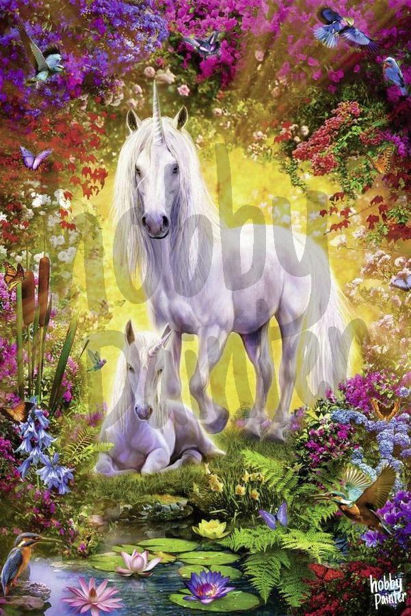 Schilderen op nummer Unicorn voorbeeld Hobby Painter